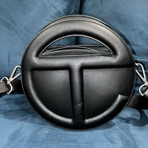 BUNDLE! Black Leather Telfar Circle Bag + Black Leather Telfar Wallet